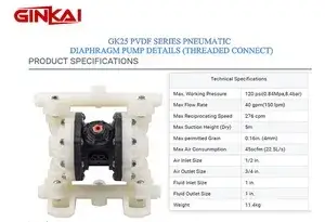 GK25 PVDF Threaded AODD Pump